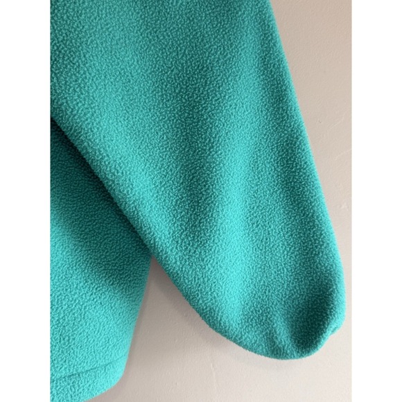 Vintage Columbia Fleece Pullover Snap Sweatshirt USA Turquoise Navy Women Medium - Picture 8 of 16